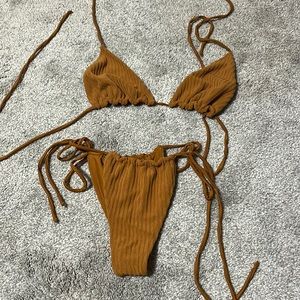 Two piece set, burnt orange, worn once in great condition